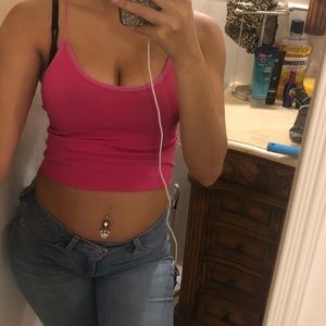 Pink crop tank top xs